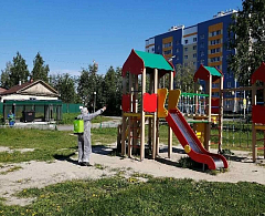 В окружной столице продолжаются мероприятия по дезинфекции 